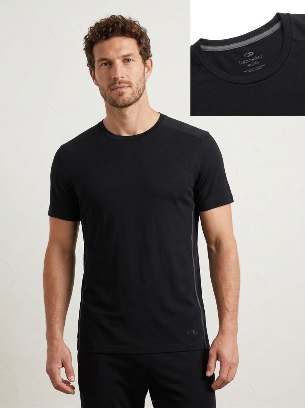Icebreaker Men’s Anatomica Short Sleeve Crewe T Shirt Black , Small